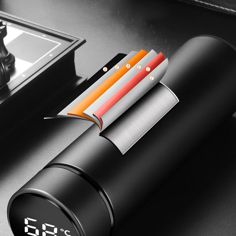 New creative custom LOGO thermos mug with smart temperature display stainless steel water cup