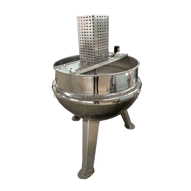 Stainless Steel Steam Electric Gas Heating Jacket Kettle  Jam Food Mixing Tilting Pot Cooking Machine