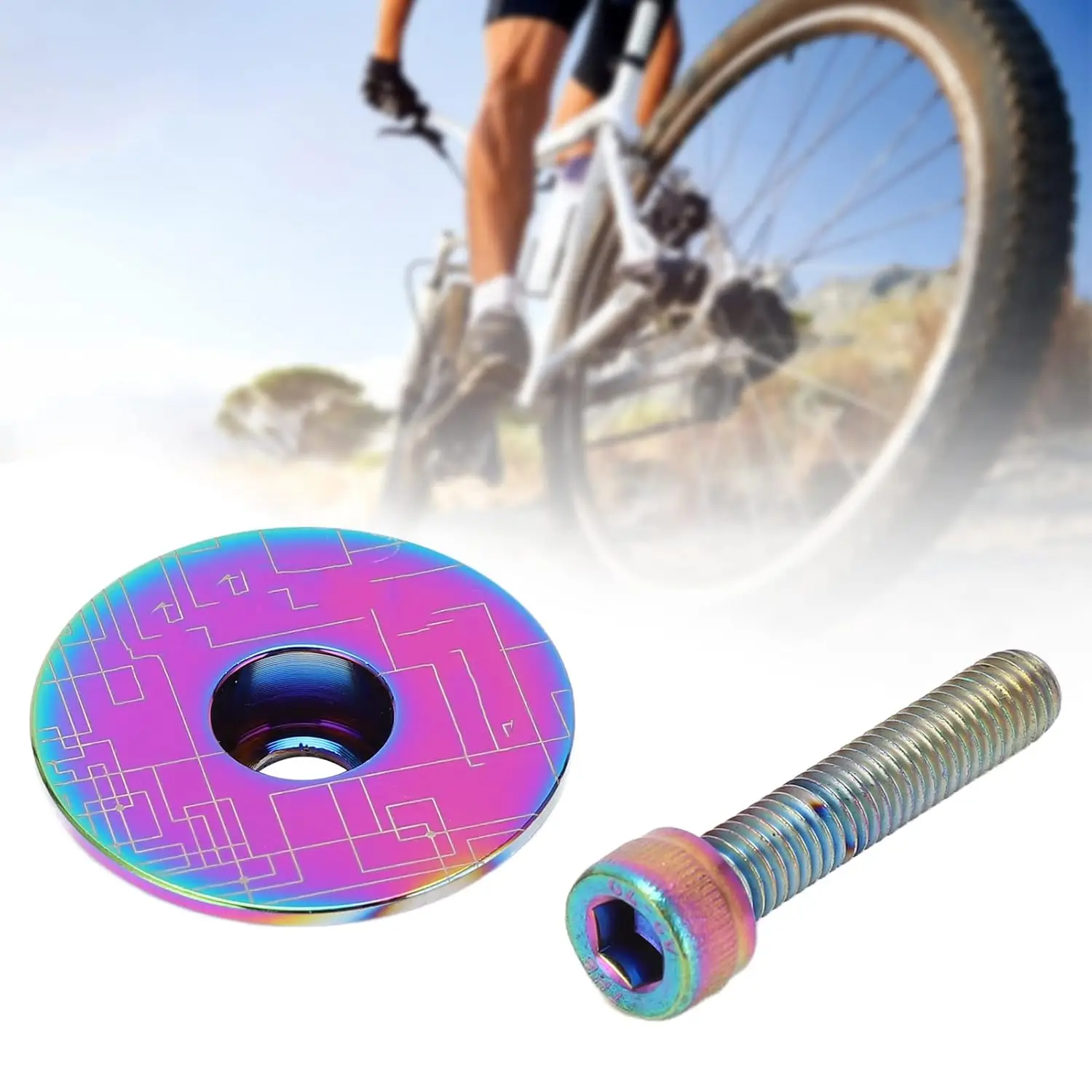 Bicycle Headset cover TC4 titanium alloy MTB bowl set cover screw Road bike Front fork top cover with Bolts