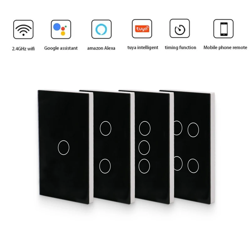 Умный выключатель Tuya Zigbee, Беспроводной Выключатель с дистанционным управлением, с поддержкой Wi-Fi, US/AU, Google Home/Alexa/smartsteps