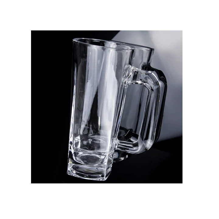 Amazon Hot Selling Clear Wholesale Crystal Sublimation Custom Logo Beer Mugs Glass