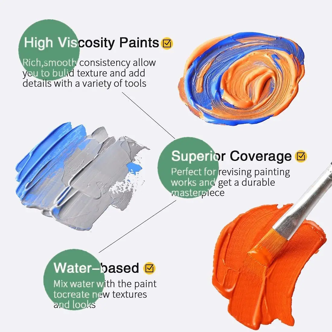 8 Colors Acrylic Paint Set 500ml  Non-Toxic Craft Paints  for Craft DIY painting