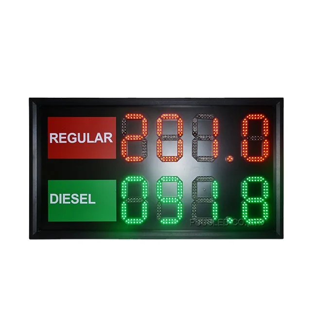 Знак цены на нефть индивидуального типа водный зеленый/красный светодиодный знак автозаправочную станцию указатели цен бензозаправочную газ с дистанционным управлением