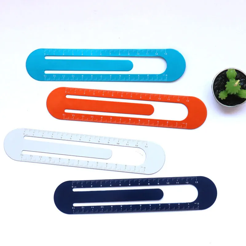 Creative Bookmark Ruler, Multi-Functional Hollow Aluminum Ruler, Simple Style Scale, Cleaning Ruler, Accurate Learning Stationer