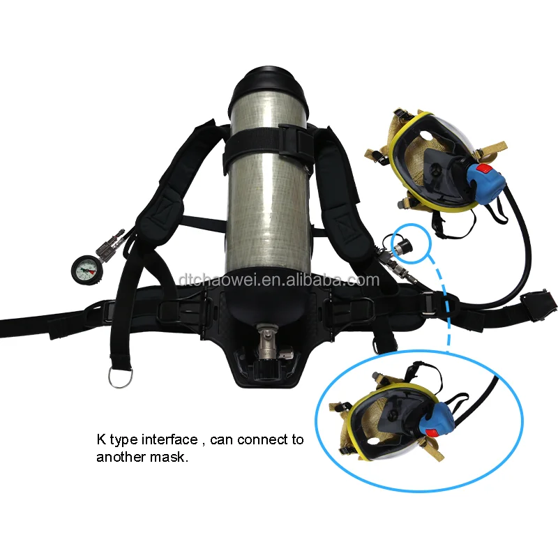 Factory Direct Sale 6.8L Carbon Fiber SCBA Air Breathing Apparatus Firefighting Equipment & Accessory for Firemen