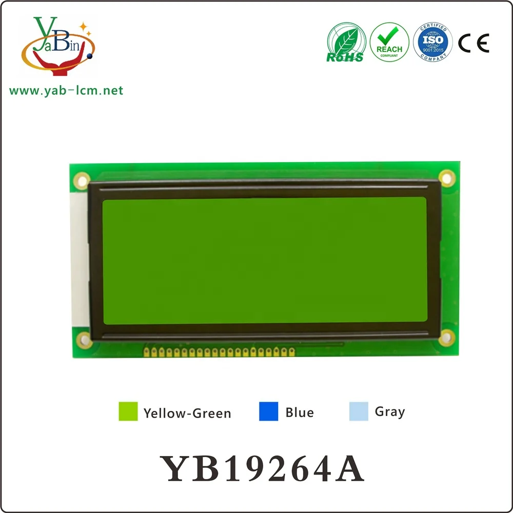 20PIN 19264 192X64 Lcd Display with 3.3V/5V Ks0107/S6B0107/Sbn6400 driver IC