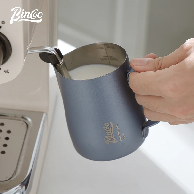 BINCOO Coffee Pull Flower Vat Milk Foam Cup Stainless Steel Professional Milk Vat Coffee Utensils 350ML/600ML