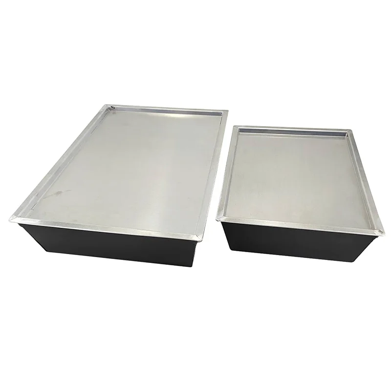 Home kitchen Bakery Use Rectangle Aluminum Metal Non Stick Detroit Pizza Pan Pizza Baking Tray with Lid