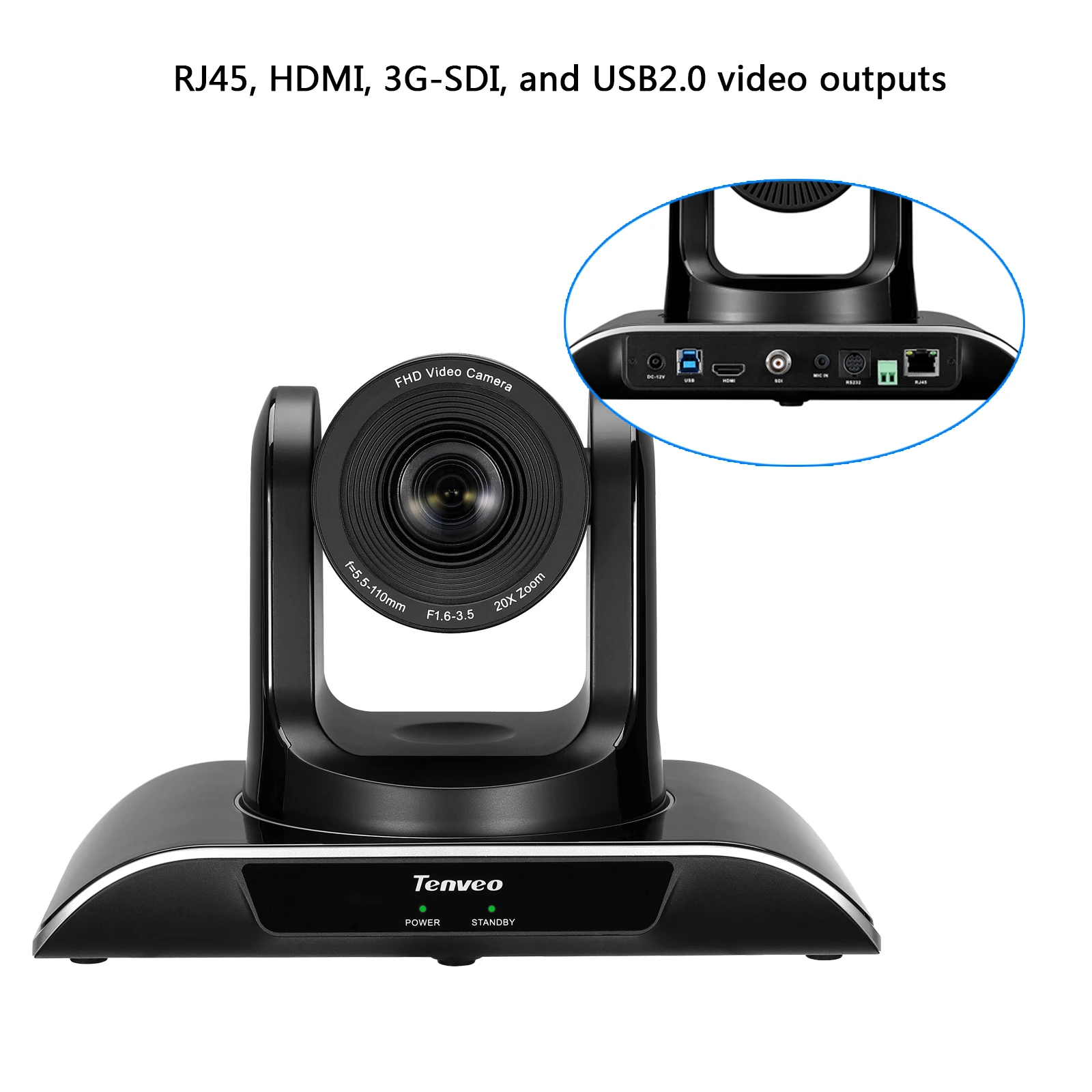 Tenveo 1920x1080 full HD SDI zoom PTZ VIDEO CONFERENCE IP CAMERA