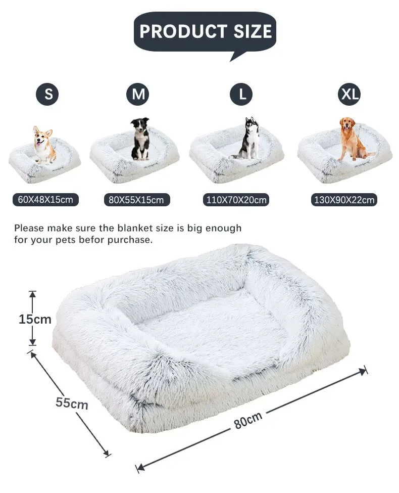 Dog Bed Matress High Quality Long Plush Foam Orthopedic Pet Bed House Mat Pat Removable Cushion Sofa for dog cat custom