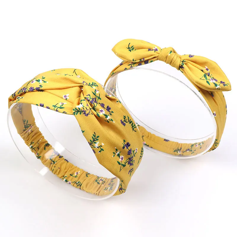 
New In Stock Parent-Child Cross Knotted Hairband Mommy And Me Hair Ribbons Set For Baby 