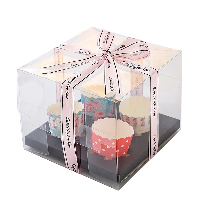 
KCCB transparent box plastic for cake gift box transparent Mug tote gift cupcake packaging boxes for friend 