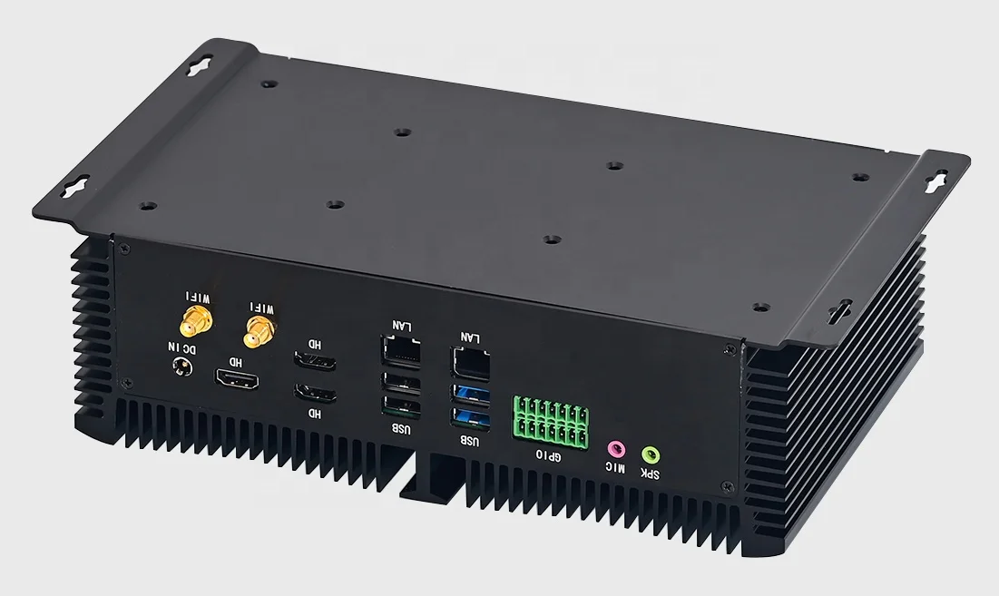 i7-10870H i5-10200H Fanless Mini PC Barebone 2 LAN RS485 GPIO 4G SIM 3 HD Port Win10 iOT Linux IPC Rugged Industrial Computer