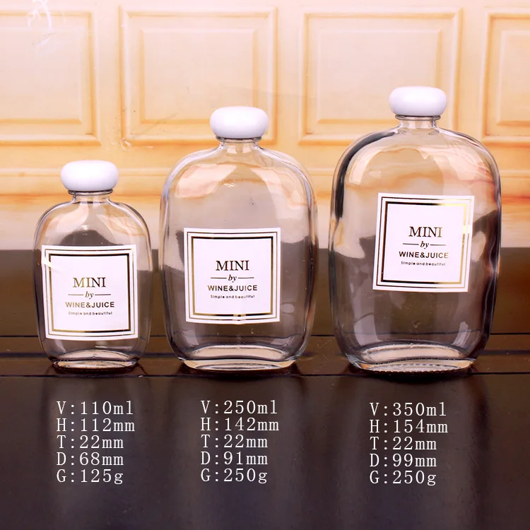 12oz Clear glass wine bottle glass whisky vodka packing jars