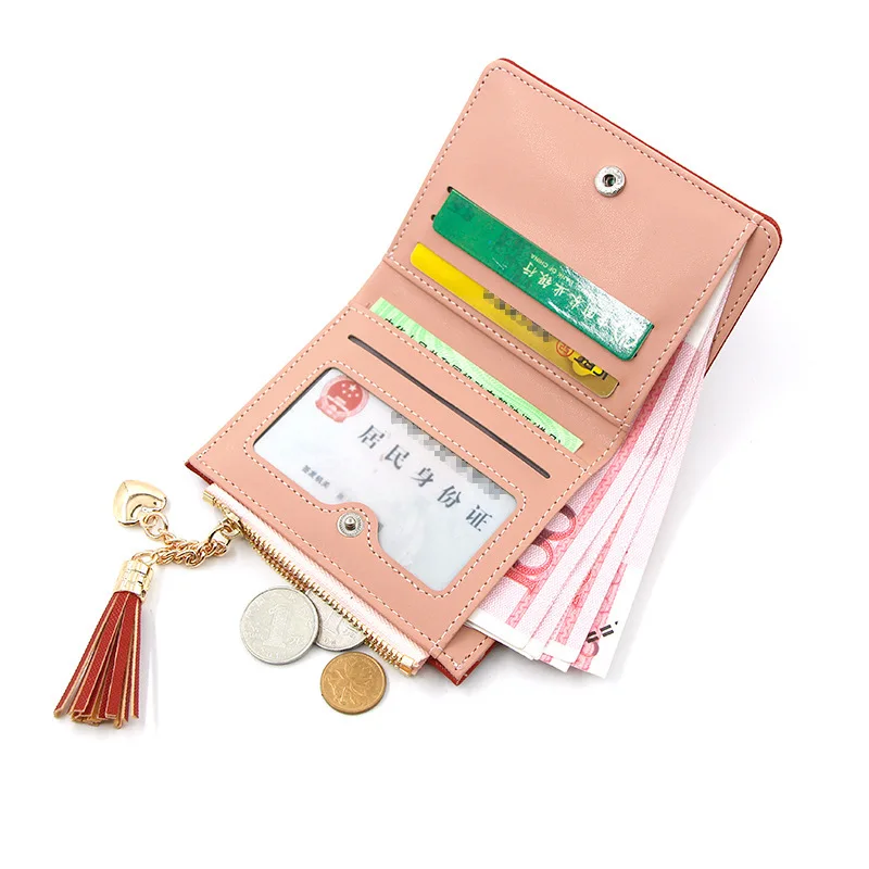 Anime peripheral Harry zipper wallet Fringe wallet Folding pu short card bag coin purse