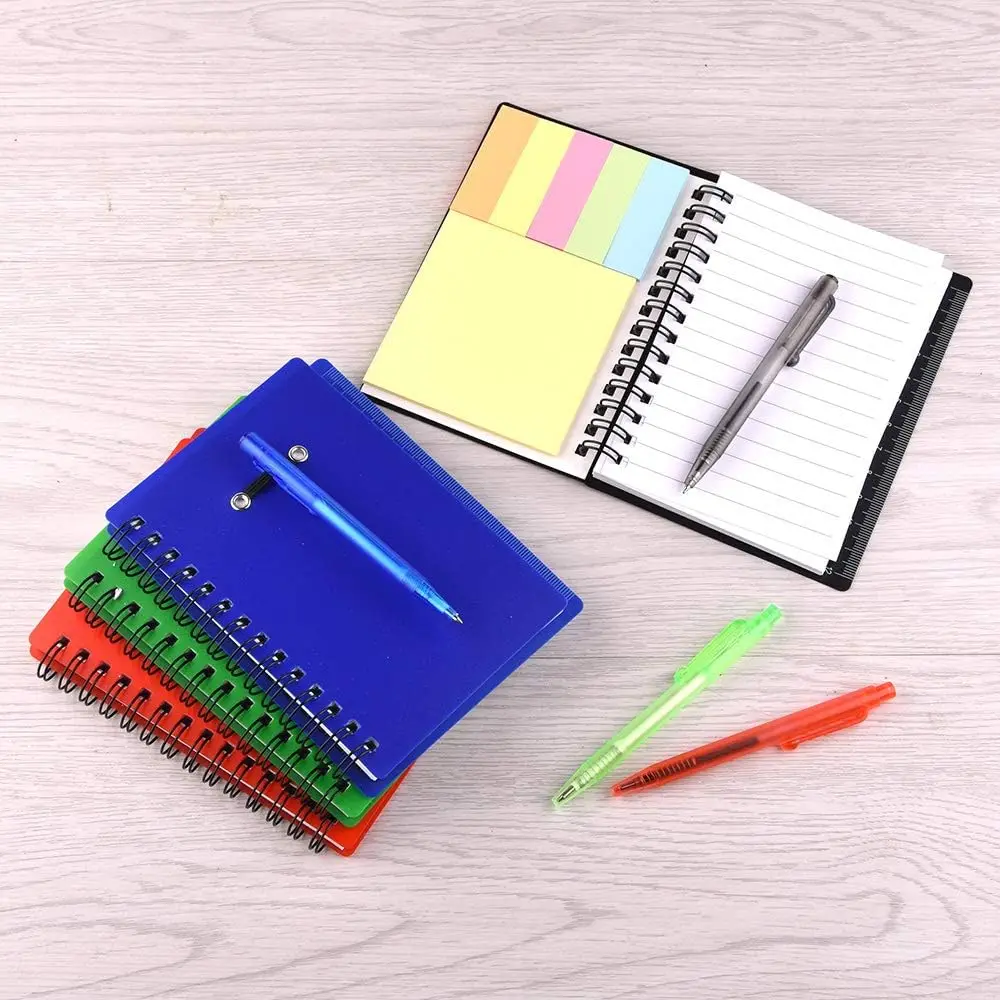 Inspirational Lined Spiral Notebook with Pen and Sticky Notes Lined Notepad with Pen in Holder Notebooks for Work Lined Notepad