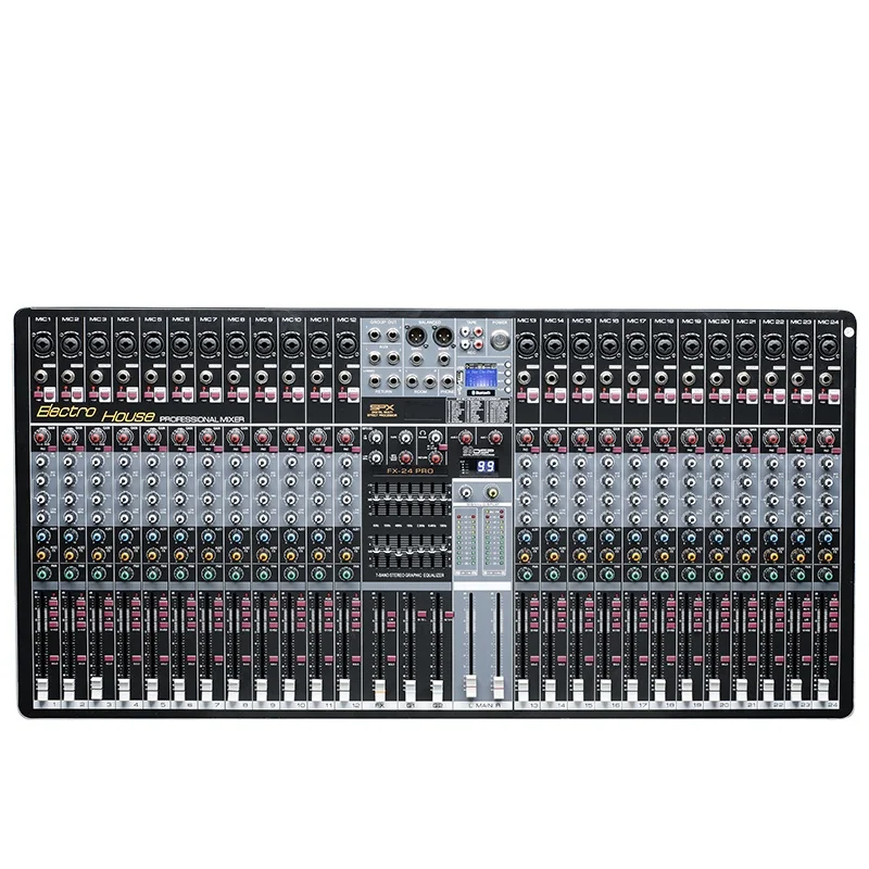 Professional Sound Mixer 24 Channel Mono 48V USB Audio Mixer Stage Equipment Digital Console
