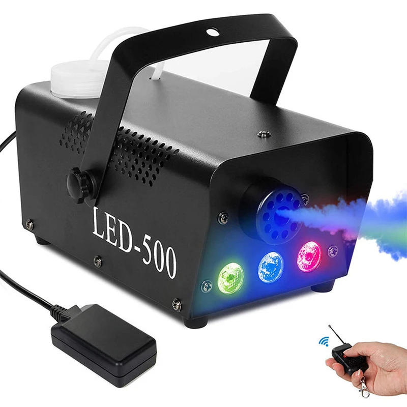 Fog Machine with Lights Wireless Remote Control Smoke Machine with 7 Colors Lights for Stage Party Effect Halloween Wedding Spec