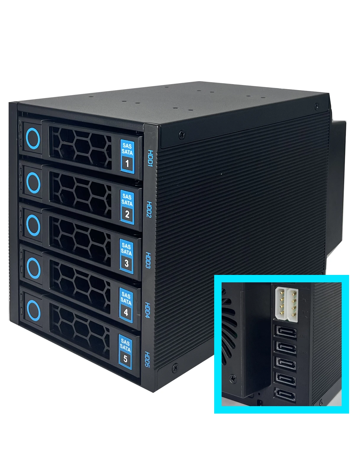 5-Bay Modular NAS Storage Server Case with 5*3.5 HDD Modular Adapter 3*5.25 CD Fit in Stock