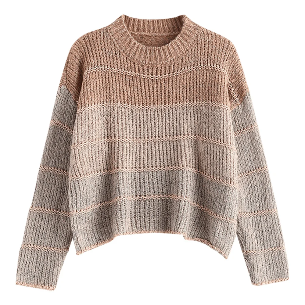 
Укороченные крупной вязки последние дизайны свитера для девочек 