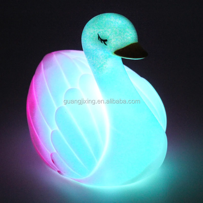 Soothing Baby Fun Design Swan Animal Light Night Lamp for Kid