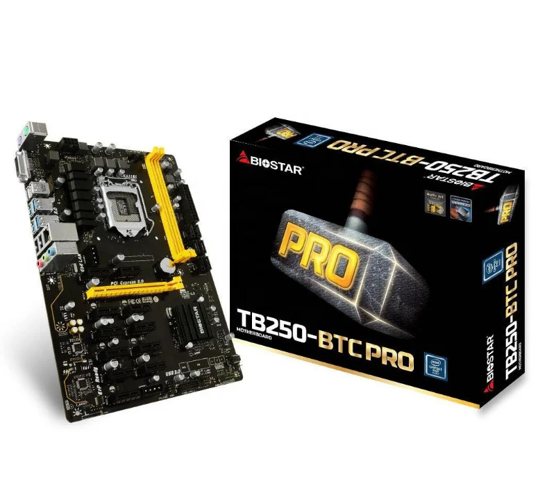 Новый BIOSTAR Yingtai TB250-BTC PRO Материнская плата TB85 DDR4Z370 12 карт для iPhone 6 H110-D3A материнской