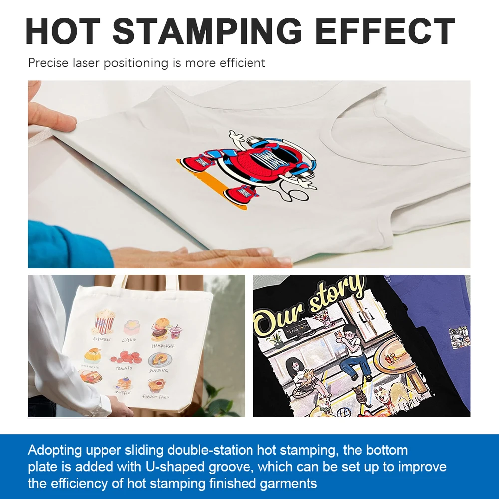 MomoTech compact Hot Stamping Gilding Machine Sided Station Pneumatic Temperature Controller Heat Press Stamper Machine 40x60