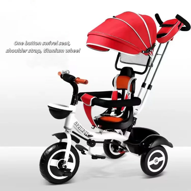 New Multi-functional Four-in-one Baby Tricycle Can Be Rotated and Can Lie Down for 1-6-year-old Folding Stroller