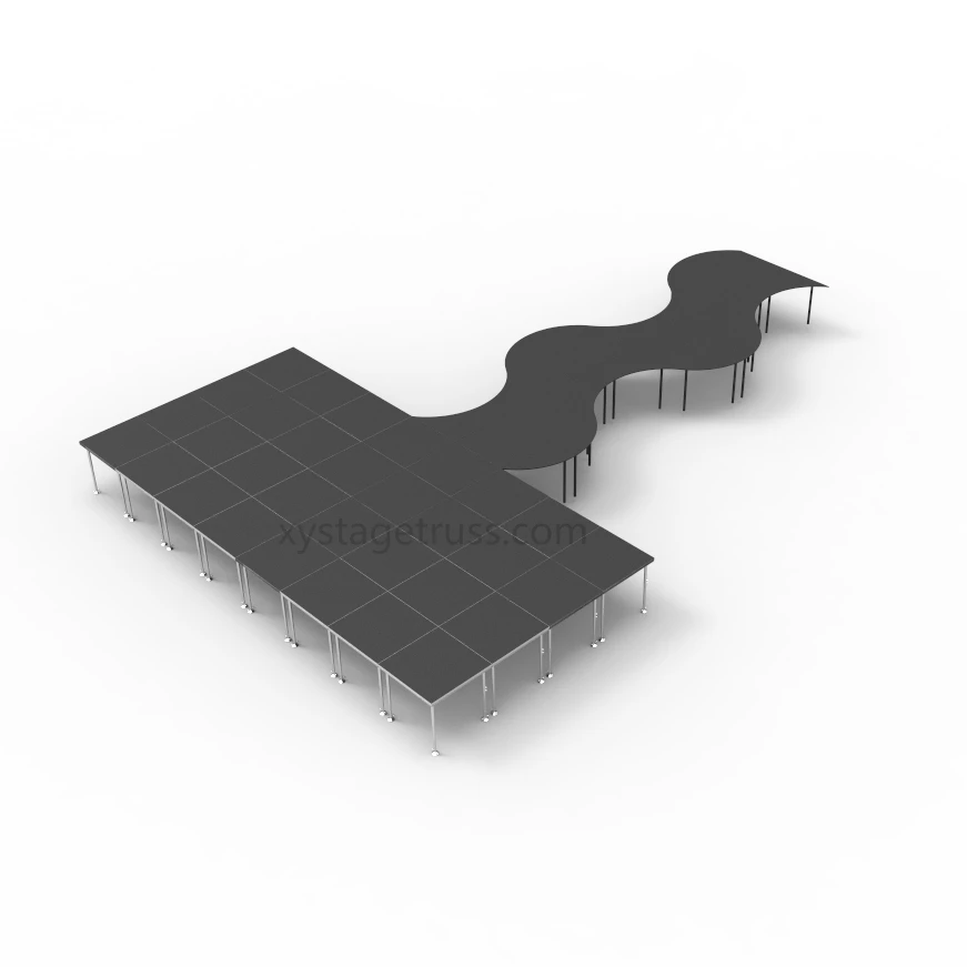 XY portable dj dome portable catwalk aluminum out door stage with straus for sale