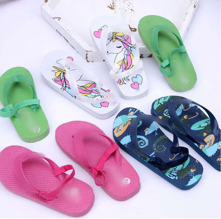 Custom Logo Children Kids Baby PVC PE EVA Flip Flop Slides Footwear Sandals  Flip-Flops Slippers Shoes