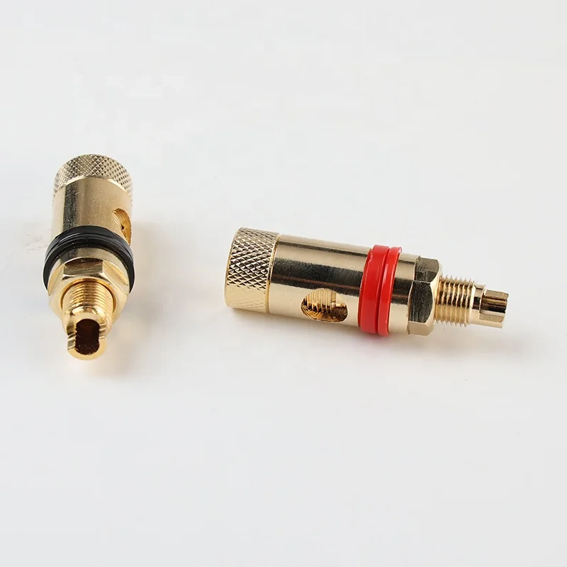 All brass CNC gold plating banana socket jack binding post connector plug in/spiral crimping