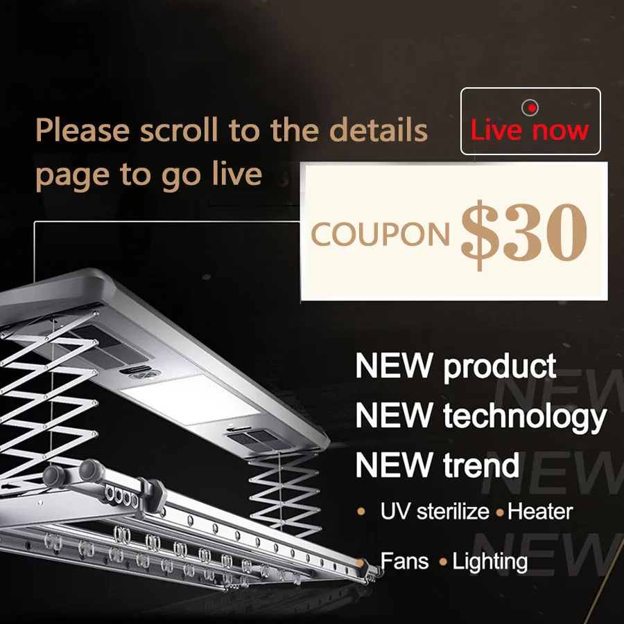 Smart home custom automatic hot air ceiling wall mounted laundry dryer rack clothes folding hangers machine foldable cloth dry