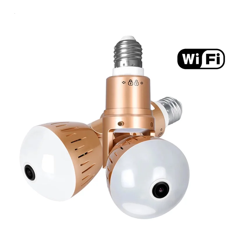 360 Panorama Monitor P2P Security Panoramic CCTV Light Bulb Camera 1080P 2 Way Voice Hidden IP Wifi Camera Light Bulb 360 V380