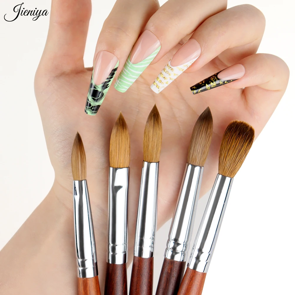 Professional size #10 pure sable 100% Kolinsky Germany flat Acrylic brushes Nail art brush with Wood Handle