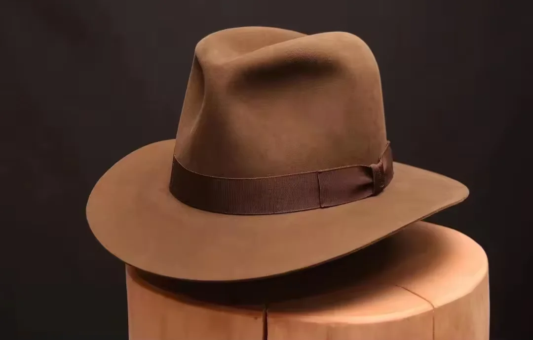 100% wool felt Hat Indiana Jones Fedora Hat bow hand band high quality wool fedora hats