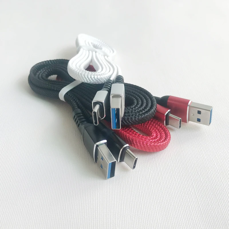 
New Design Repeat Cut Repairable Charging Cable Flat Wire USB Cable for Type-C Micro USB 