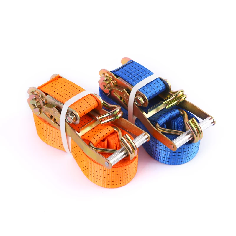 Heavy Duty Cargo Lashing Strap Tensioners Belts 2 Inch Rectable Ratchet Tie Down With Aluminium Handle