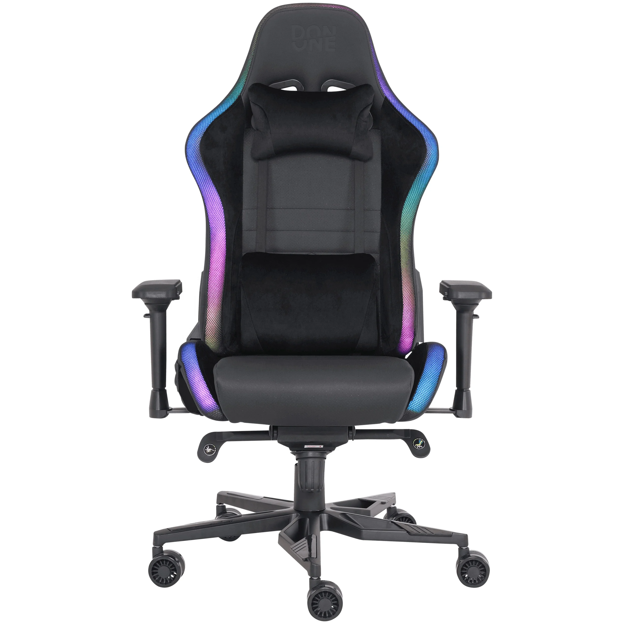 Spain Hot Black Silla Gamer Full Lumbar Support Remote Control USB Rgb LED Light Ergonomic Pro Gaming Chair with Frog Mechanism