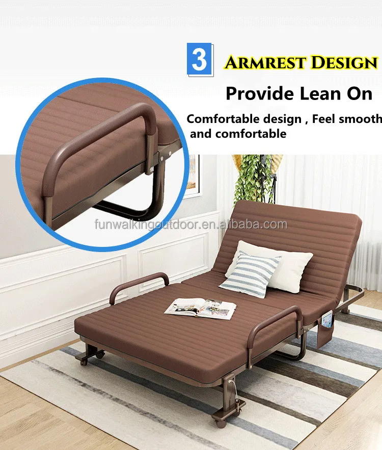 Custom 1.9 Meters Single Person Folding Convertible Backrest Angle Sofa Bed Furniture For Home Living Room Office Hotel Bedroom