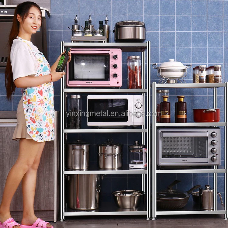 
Stacking Racks Storage Holders Cargo Goods Racking Microwave Oven Shelf for Kitchen 