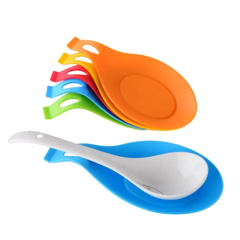 Wholesale Kitchen Tool Soup Rest Soft Kitchen Spoon Holder Heat Resistant Cooking Utensil Rest Silicone Spoon Rests
