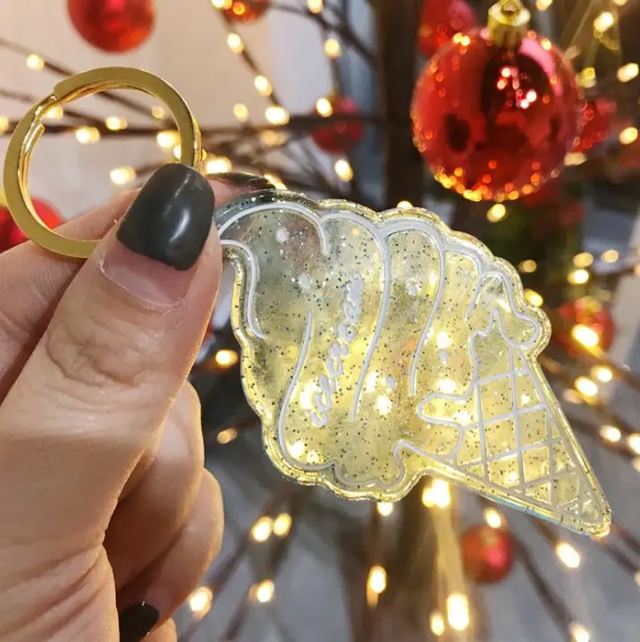 Japanese Korea sweet cake ice cream motel keychain,hot sale custom made diy blank anime charms keychain