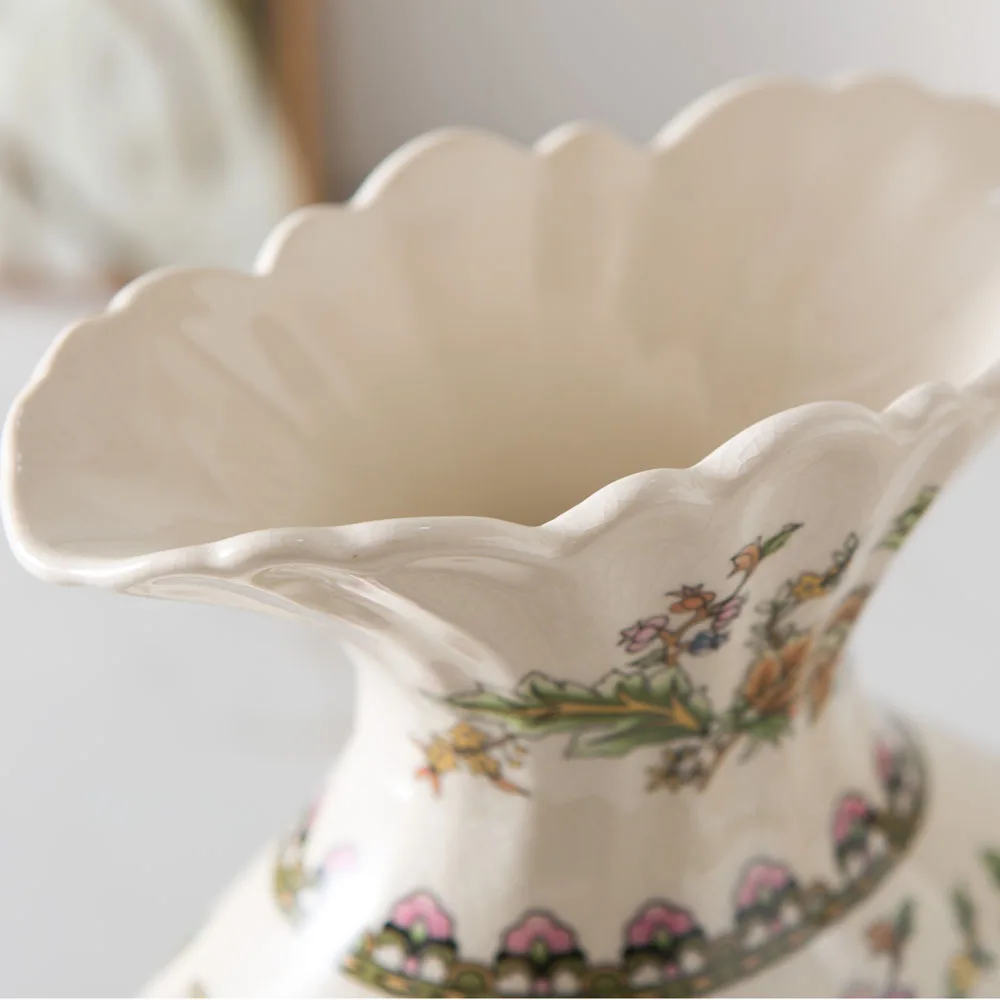 European style Vase for artificial flowers, blue and white Porcelain&ceramic Vase, creative handmade flower vase for home decor