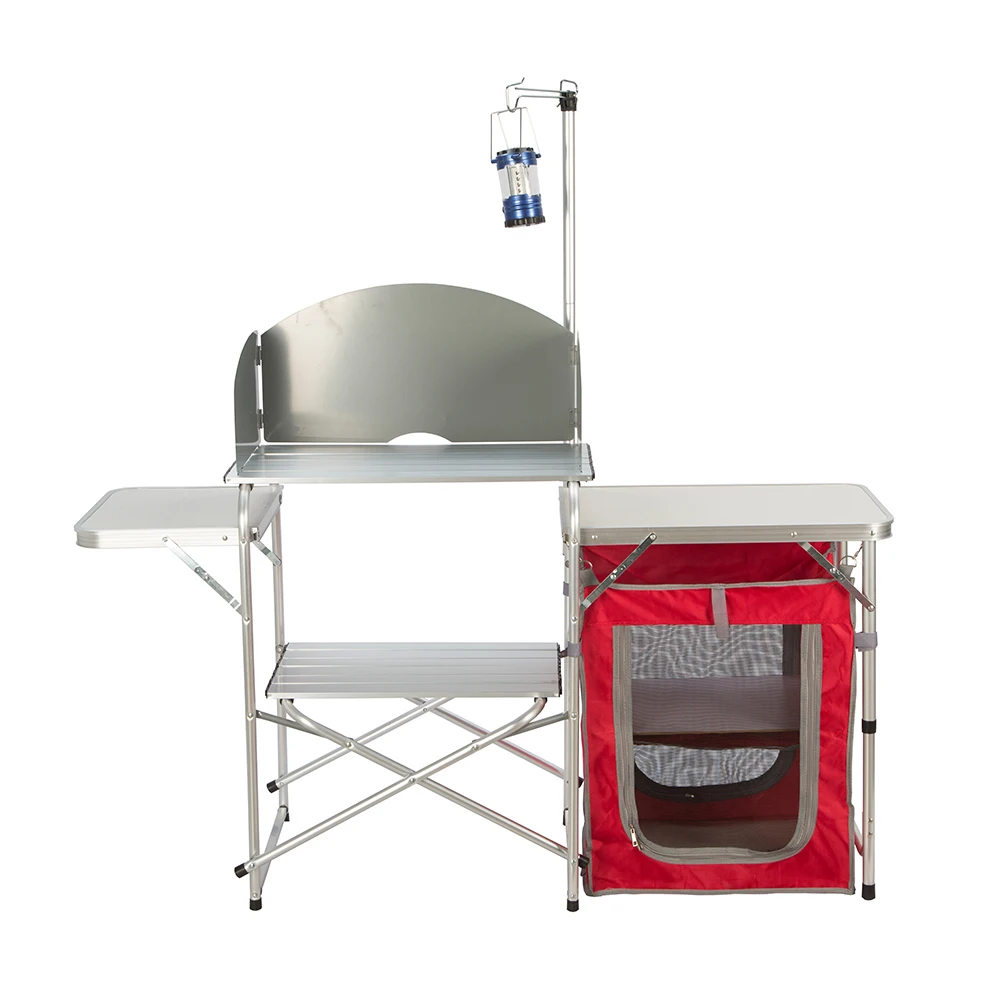 Outdoor Korean portable aluminum kitchen folding camping cooking bbq table