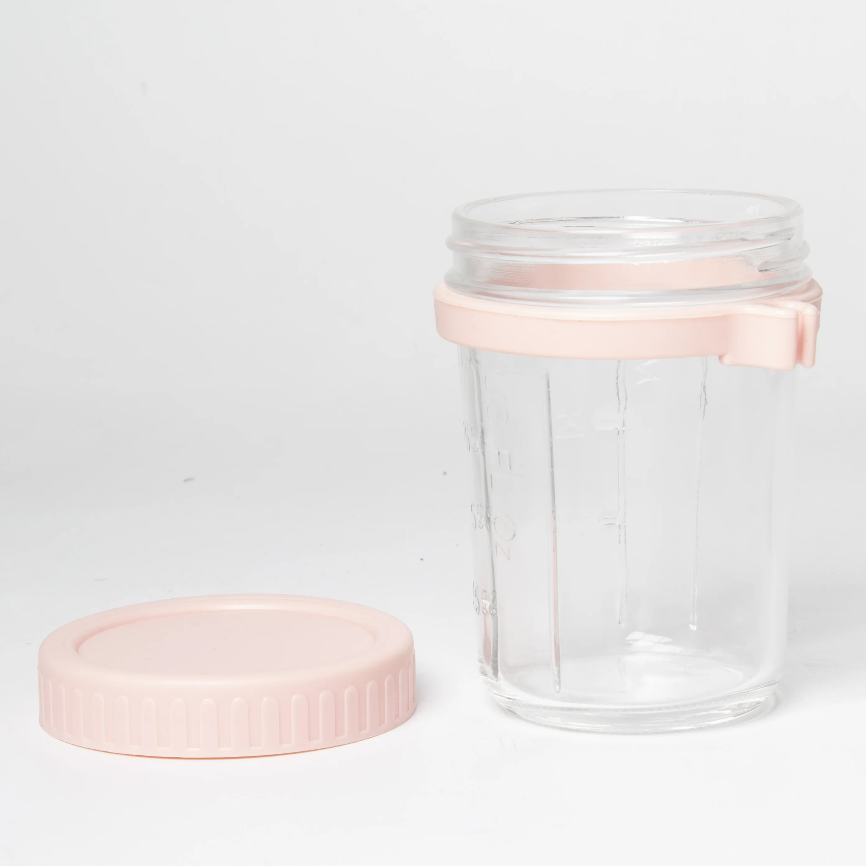 Overnight Oats Jars with Lid and Spoon 10 oz 300ml Oatmeal Container with Measurement Marks Mason Jars with Lid