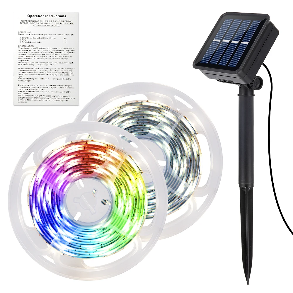 Solar Light Outdoor Led Strip Garden Decoration String Lights Solar Led Strip Street Garland Waterproof Christmas Solar Lamp