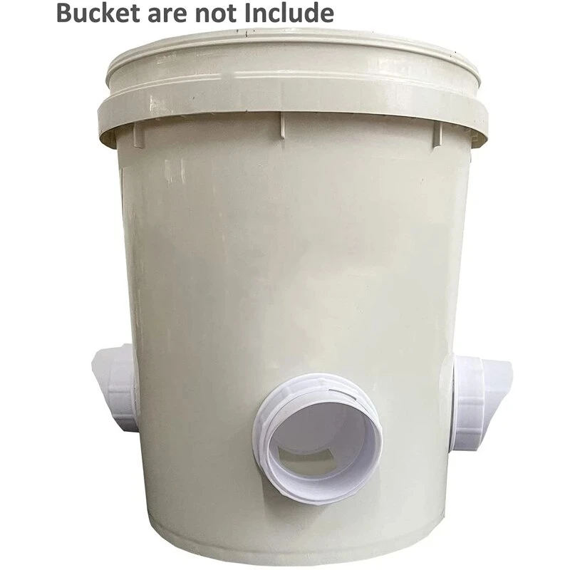 for Bucket Barrels Bin Rain Water Rodent Proof 3 Ports and Hole Saw Poultry Chicken Feeder Hen Trough Gravity Farm Chicken Feed