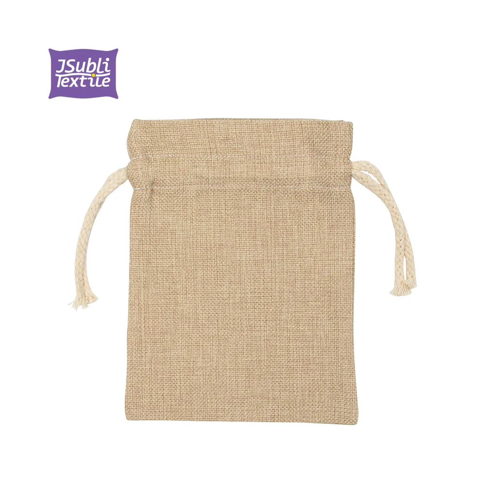 Custom Logo BestSub Wholesale 15*19cm Craft Sublimation Burlap jewelry Bucket Bag Travel Drawstring Makeup Bags