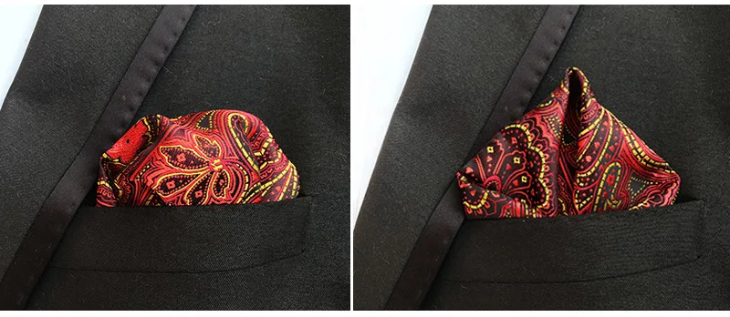 25cm Pocket Square Rayon Silk Print Mens Hanky Polka Dot Floral Paisley Handkerchief Fashion Classic Wedding Party Pocket Square