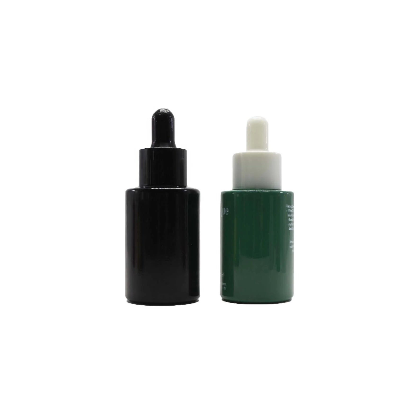 Custom flat shoulder serum essential oil 30ml glass dropper bottles cosmetic packaging GB-122Q